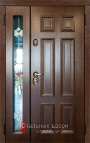Стальная дверь Дверь с витражом №5 с отделкой МДФ ПВХ