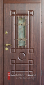 Стальная дверь Дверь с стеклом №11 с отделкой МДФ ПВХ