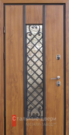 Стальная дверь Дверь с стеклом №1 с отделкой МДФ ПВХ